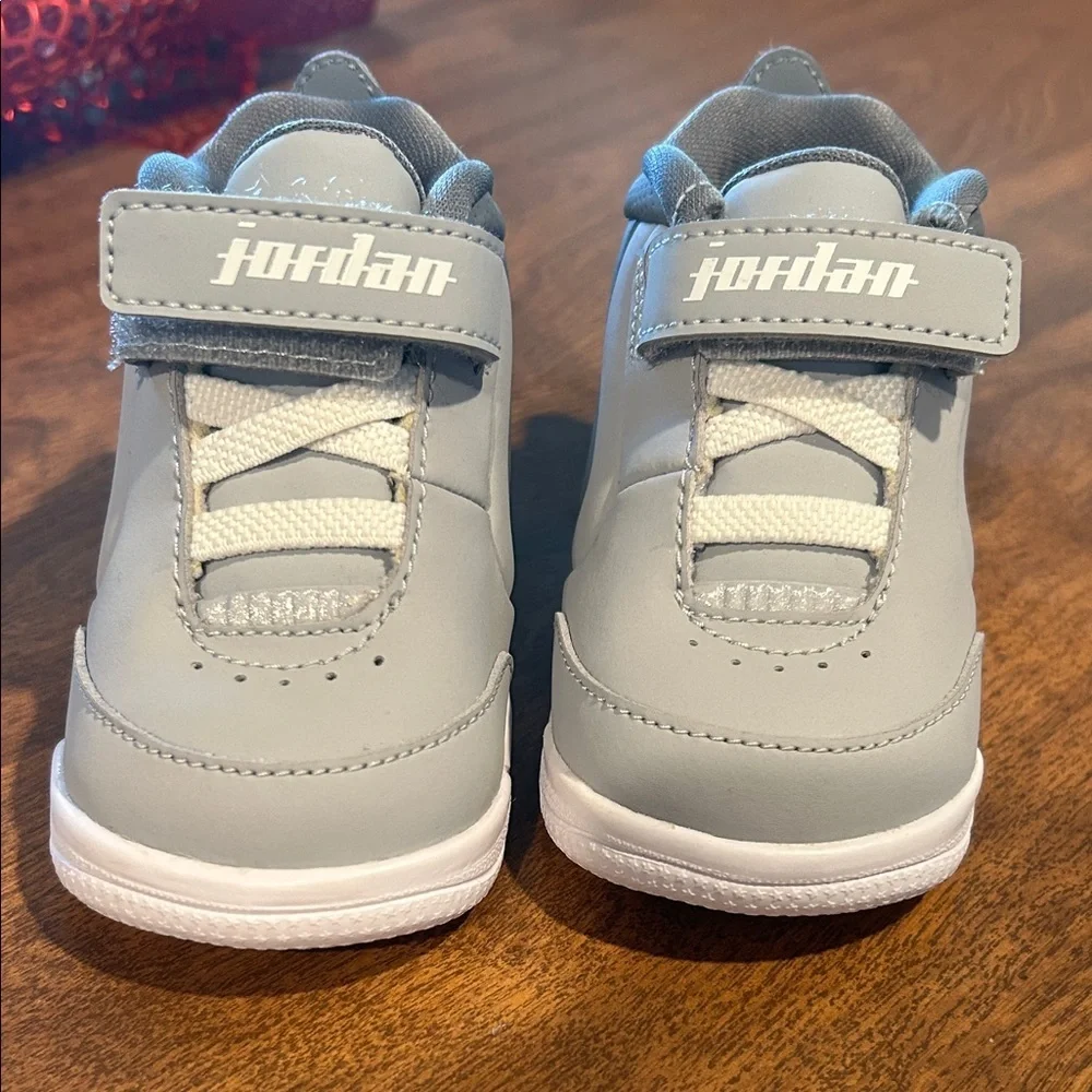 Jordan Kids Gray and White Sneakers